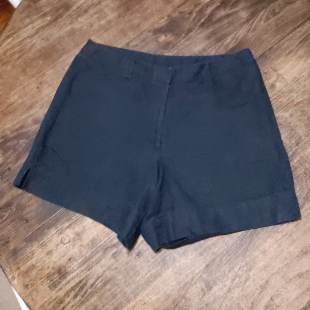 black Madison Studio linen shorts